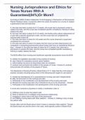 Nursing Jurisprudence and Ethics for Texas Nurses With A Guaranteed&lpar;84&percnt;&rpar;Or More&excl;&excl;