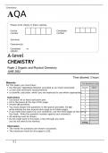AQA A level CHEMISTRY Paper 2 JUNE 2022 QUESTION PAPER- Organic and Physical Chemistry 