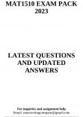 MAT1510 EXAM PACK 2023