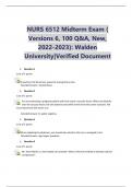 NURS 6512 Midterm Exam ( Version 6 100 Q&A New, 2022-2023) Walden University Verified Document