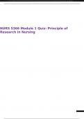 NURS 5366 Module 1 Quiz: Principle of Research in Nursing