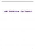 NURS 5366 Module 1 Quiz Research