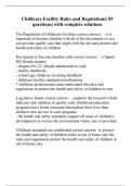 Childcare Facility Rules and Regulations| 85 questions| with complete solutions
