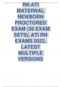 RN ATI  MATERNAL  NEWBORN PROCTORED  EXAM (36 EXAM SETS), ATI RN  EXAMS 2022,  LATEST MULTIPLE  VERSIONS