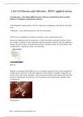 Essay&colon; Unit 12A Diseases and Infection - BTEC applied science