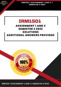  IRM1501 Assignement 1 and 2 Semester 2 2023 (Accurate, well researched and reliable answers)