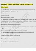 SBB ASCP Practice Test QUESTIONS WITH COMPLETE SOLUTIONS