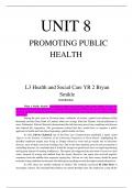 UNIT 8 PROMOTING PUBLIC HEALTH