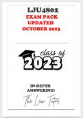 LJU4802 Accurate Answers latest exam pack updated October 2023 