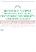 TEST BANK FOR PHARMACOTHERAPEUTICS FOR ADVANCED PRACTICE NURSE PRESCRIBERS 5TH EDITION WOO ROBINSON ALL CHAPTERS