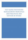 Test Bank for Wound Management Principles and Practices 3rd Edition by Myers.