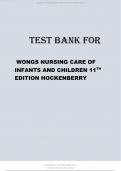 TEST BANK FOR WONGS NURSING CARE OF INFANTS AND CHILDREN 11TH EDITION