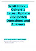 WGU D077 - Cohort 1 Latest Update 2023-2024 Questions and Answers