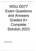WGU D077 Exam Questions and Answers Graded A+ Complete Solution 2023/2024