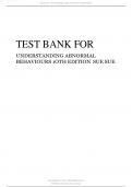 TEST BANK FOR UNDERSTANDING ABNORMAL BEHAVIOURS 1OTH EDITION SUE.