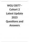 WGU D077 - Cohort 2 Latest Update 2023/2024 Questions and Answers