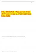 POLI 330N Week 1 Assignment: State of Powers: Florida vs. The United States Bill of Rights