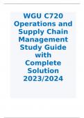 WGU C720 Operations and Supply Chain Management Study Guide 2023/2024