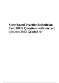State Board Practice Esthetician Test 100&percnt; Questions with correct answers 2023 Graded A&plus;