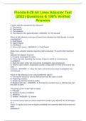 Florida 6-20 All Lines Adjuster Test (2023) Questions & 100% Verified Answers