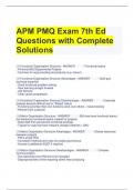 APM PMQ Exam 7th Ed Questions with Complete Solutions 