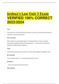 Joshua's Law Unit 3 Exam VERIFIED 100% CORRECT  2023/2024