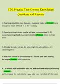 CDL General Knowledge Practice Test Questions and Answers 2023 &lpar;Verified 100 Questions by Expert&rpar;