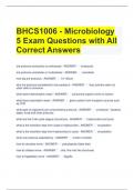 BHCS1006 - Microbiology 5 Exam Questions with All Correct Answers 