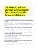 BHCS1006 viral and bacterial pathogenicity Exam Questions with Complete Solutions 