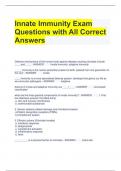 Innate Immunity Exam Questions with All Correct Answers 