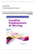 Test Bank for Canadian Fundamentals of Nursing&comma; 6th Edition&vert; Test Bank for Canadian Fundamentals of Nursing 6th Edition by Potter > all chapters 1-48 &lpar;questions & answers&rpar; A&plus; guide&period;