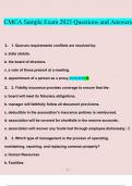 CMCA Bundled Exam 2023 with Verified Answers&period;