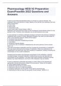 Pharmacology HESI V2 Preparation Exam&sol;Possible 2022 Questions and Answers