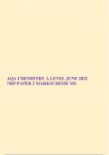 AQA CHEMISTRY A LEVEL JUNE 2022 7405 PAPER 2 MARKSCHEME MS