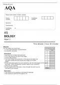 AQA AS BIOLOGY Paper 2 JUNE 2022 QUESTION PAPER and MARK SCHEME