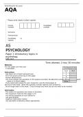 AQA AS PSYCHOLOGY Paper 1 JUNE 2022 MARK SCHEME >Introductory topics in psychology 