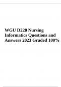WGU D220 Nursing Informatics Questions and Answers 2023&period;