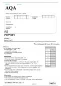 AQA AS Physics paper 1 and 2 June 2022 question papers and mark schemes
