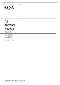 AQA AS Physics paper 1 and 2 June 2022 question papers and mark schemes