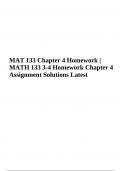 MAT 133-J4254 Chapter 4 Homework | MATH 133 3-4 Homework Chapter 4 Assignment Solutions Latest