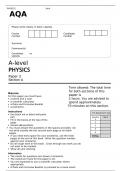 AQA A Level  Physics paper 3 June 2022 question paper and mark scheme