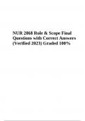 NUR 2868 Role & Scope Final Questions with Correct Answers (Verified 2023) Graded 100%
