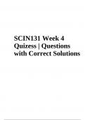 CHEMISTRY SCIN 131 Week 4 Quizess | Questions with Correct Solutions