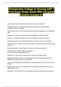Chamberlain College of Nursing A&P 1 Final Exam Study Guide With Complete Solution Graded A&plus;