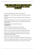 BIO 189- FINAL ARIZONA COLLEGE OF NURSING EXAM WITH COMPLETE SOLUTION