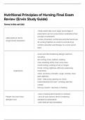 Nutritional Principles of Nursing Final Exam Review &lpar;Erwin Study Guide&rpar;