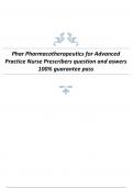 Phar Pharmacotherapeutics for Advanced Practice Nurse Prescribers question and aswers 100% guarantee pass