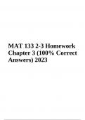 MAT 133 2-3 Homework Chapter 3 (Correct Answers Graded A+) 