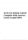 SCIN 131 WEEK 4 QUIZ (Questions with Answers) Complete Latest Graded 100%
