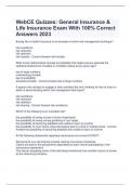 WebCE Quizzes&colon; General Insurance & Life Insurance Exam With 100&percnt; Correct Answers 2023